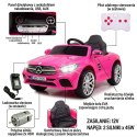 Mercedes SL500 Auto na akumulator dla dzieci Koła EVA Skóra Różowy