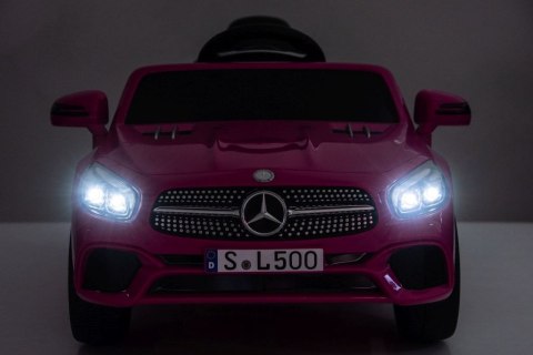 Mercedes SL500 Auto na akumulator dla dzieci Koła EVA Skóra Różowy