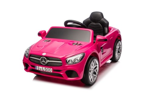 Mercedes SL500 Auto na akumulator dla dzieci Koła EVA Skóra Różowy