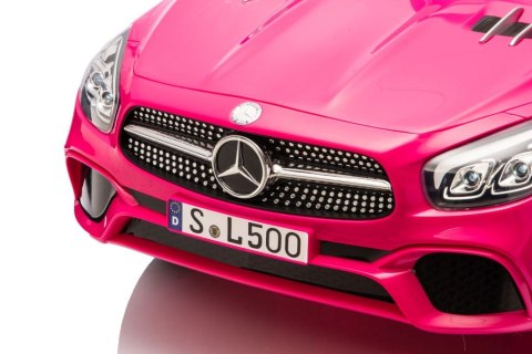Mercedes SL500 Auto na akumulator dla dzieci Koła EVA Skóra Różowy