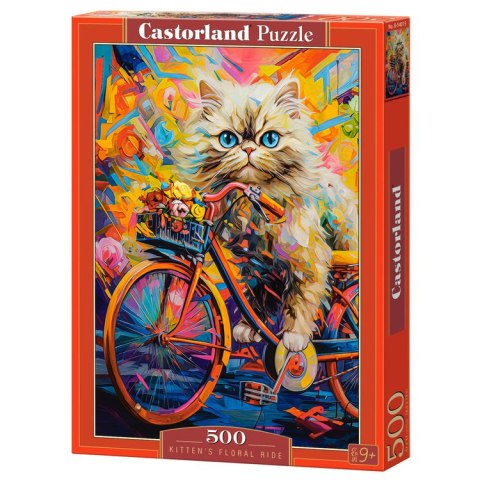 Puzzle 500-elementów Kitten's Floral Ride B-54015
