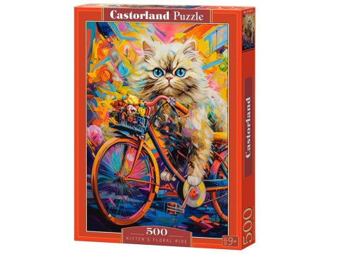Puzzle 500-elementów Kitten's Floral Ride B-54015