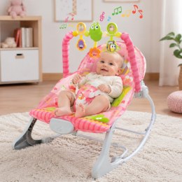 WOOPIE BABY Leżaczek Bujaczek Z Wibracjami I Pałąkiem Różowy