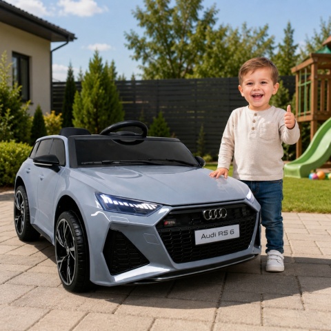 AUDI RS6 GT SZARY Auto na akumulator EVA Skóra pilot
