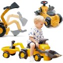 FALK Jeździk Traktor Komatsu z Łyżką Koparką i Przyczepą