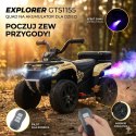 QUAD NA AKUMULATOR EXPLORER - PILOT, IMITACJA WYDECHU, MIĘKKIE KOŁA, SKÓRA/GTS1155