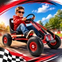Wielki Gokart A-15 Pompowane koła HIT CZERWONY/A-15
