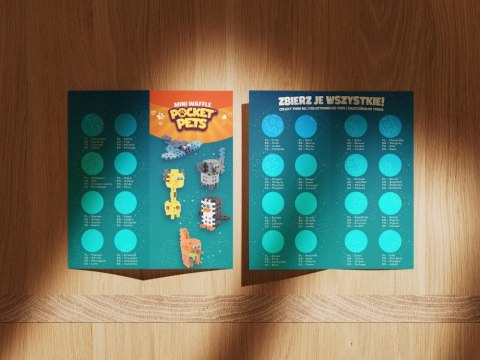 Mini Waffle Pocket Pets Pingwin kreatywny zestaw klocków dla dzieci ZA6664