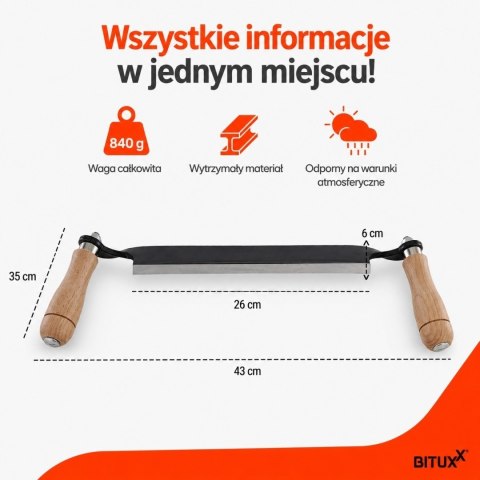 Zestaw noży ciesielskich do drewna 3 szt. BITUXX 10'' 13'' Drawknife