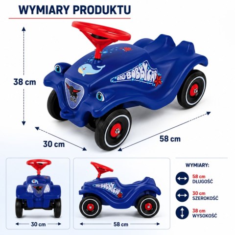 BIG Klasyczny Jeździk Bobby Car z Rysunkiem Delfinka