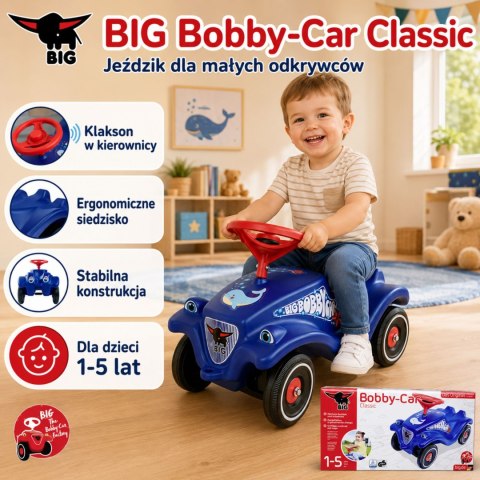 BIG Klasyczny Jeździk Bobby Car z Rysunkiem Delfinka