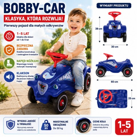 BIG Klasyczny Jeździk Bobby Car z Rysunkiem Delfinka