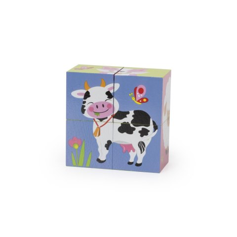 Drewniana układanka Farma Puzzle Viga Toys 4 klocki