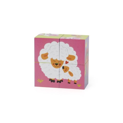 Drewniana układanka Farma Puzzle Viga Toys 4 klocki