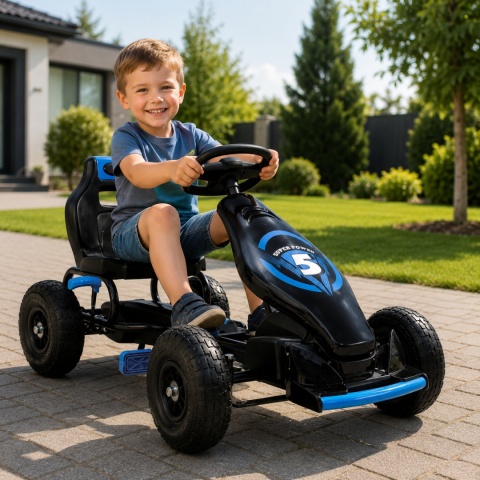 GOKART G8 NIEBIESKI, gokart dziecięcy, pompowane koła