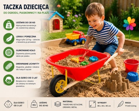 Ogrodowa Taczka dla Dzieci do piaskownicy/ na plażę/ do ogrodu zabawkowa