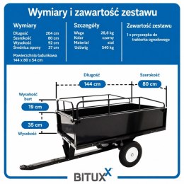 Przyczepka Przyczepa Do Traktorka Kosiarki 540kg Na Kołach Wywrotka