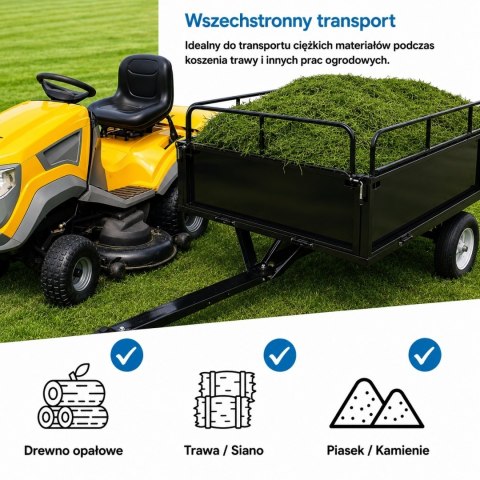 Przyczepka Przyczepa Do Traktorka Kosiarki 540kg Na Kołach Wywrotka