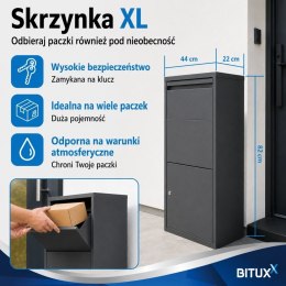 Skrzynka na Paczki BITUXX XL Antracyt Zamykana Box na Przesyłki 82 cm