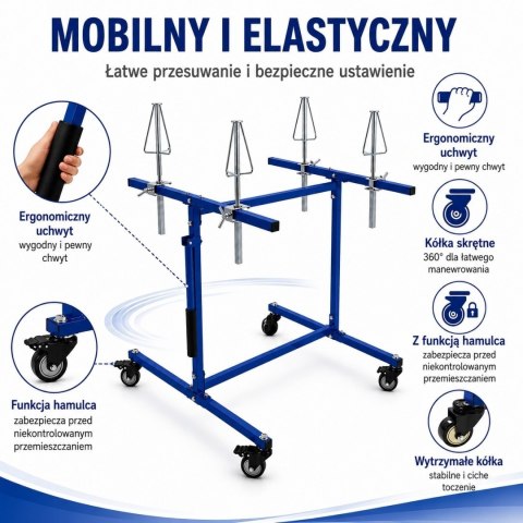 Stojak Lakierniczy Do Felg BITUXX Mobilny Na 4 Felgi 100 kg Warsztat