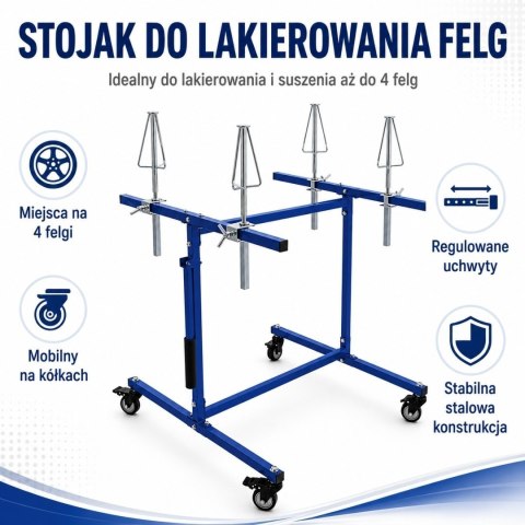 Stojak Lakierniczy Do Felg BITUXX Mobilny Na 4 Felgi 100 kg Warsztat