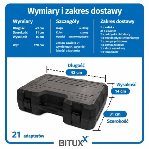 Tester układu chłodzenia BITUXX 28 el. diagnostyczny pompy próżniowa i ciśnieniowa