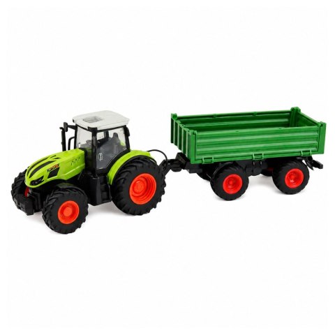 Traktor Rolniczy Z Przyczepą Wywrotką Zdalnie Sterowany RC Zielony 1:24