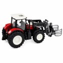 Traktor Rolniczy z Chwytakiem Do Bel Zdalnie Sterowany RC Czerwony 1:24