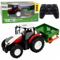 Traktor Rolniczy z Siewnikiem Zdalnie Sterowany RC Światła Czerwony 1:24