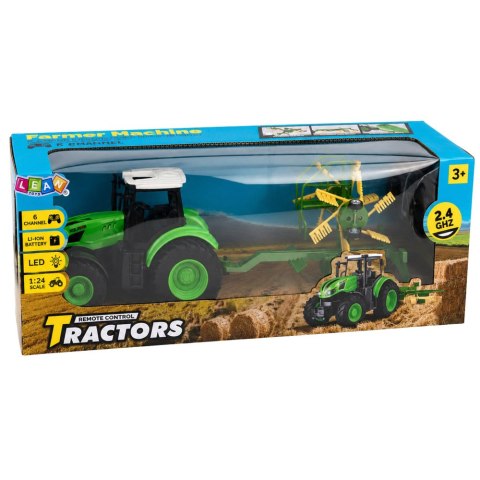 Traktor Rolniczy ze Zgrabiarką Zdalnie Sterowany RC Światła 1:24