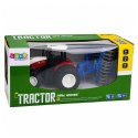 Traktor Z Wałem Rolniczym Zdalnie Sterowany RC Światła Czerwony 1:24