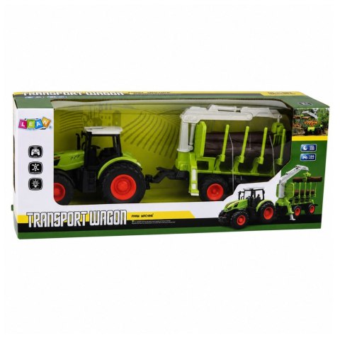 Traktor Zdalnie Sterowany RC z Przyczepą Leśną i Chwytakiem Do Drewna 1:24