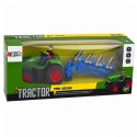 Traktor z Pługiem i Rolnikiem Zdalnie Sterowany RC Światła Zielony 1:24