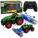 Traktor z Wałem Rolniczym i Rolnikiem Zdalnie Sterowany RC Zielony 1:24