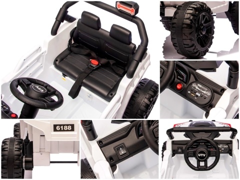 UTV1 R-sport BIAŁY Auto na akumulator Pilot Akumulator litowo-jonowy