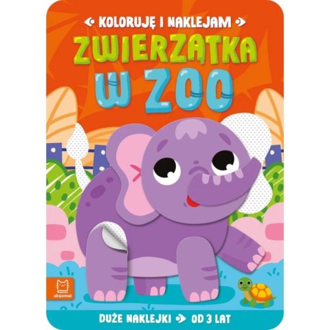 Aksjomat Koloruję i naklejam. Zwierzątka w zoo. Duże naklejki 3+ KS1310