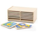 Puzzle drewniane 12 plansz po 4 puzzle w stojaku Viga Toys