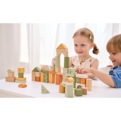VIGA PolarB Drewniane Klocki Bloki Montessori Zwierzęta 50 el.