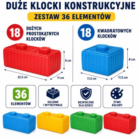 WOOPIE Klocki Konstrukcyjne Zestaw z Samochodzikiem 43 el.