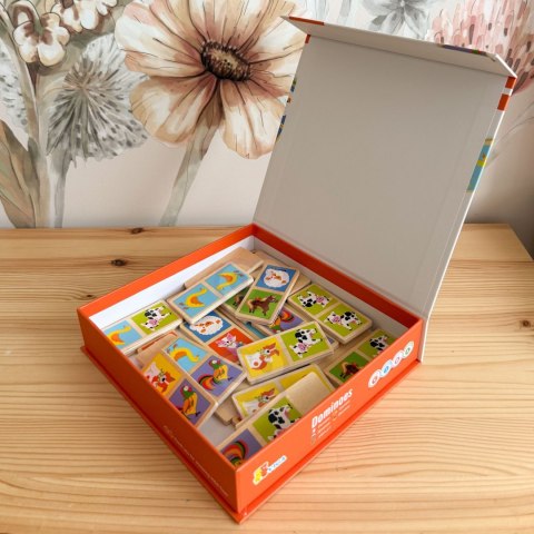 Drewniana gra Domino Farma Viga Toys 28 elementów