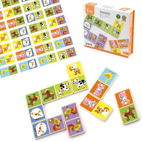 Drewniana gra Domino Farma Viga Toys 28 elementów