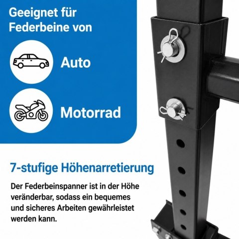 Hydrauliczny ściągacz do sprężyn 2,5 t Bituxx ściskacz sprężyn zawieszenia 70-200 mm z pedałem nożnym