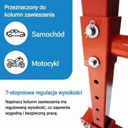 Hydrauliczny ściągacz do sprężyn samochodowych i motocyklowych 70-200 mm, 7-stopniowa regulacja wysokości