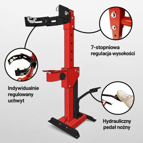 Hydrauliczny ściągacz do sprężyn samochodowych i motocyklowych 70-200 mm, 7-stopniowa regulacja wysokości
