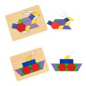 Drewniana Mozaika Geometryczna Viga Toys Układanka Logiczna Klocki 148 el