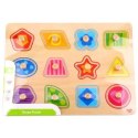 TOOKY TOY Puzzle Układanka Nauka Kształtów z Pinezkami Figury Kształty