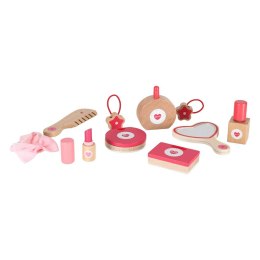Zestaw kosmetyczny drewniany dla dziewczynki make up beauty kosmetyczka akcesoria