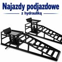 Bituxx 2x hydrauliczne najazdy samochodowe 2000 kg z podnośnikiem rampy serwisowe do auta