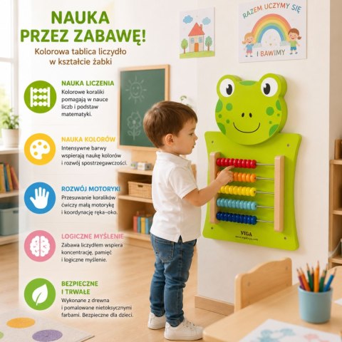 Drewniane Liczydło edukacyjne Żabka Viga Toys