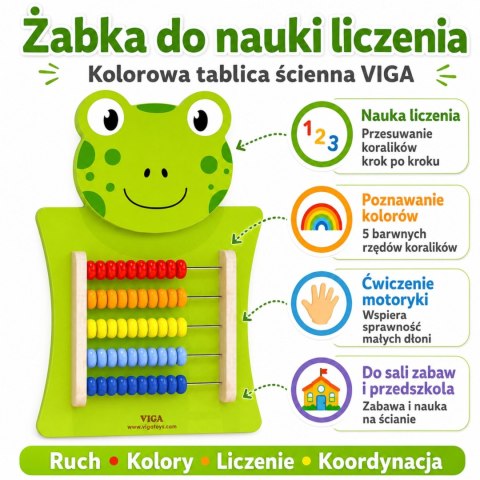 Drewniane Liczydło edukacyjne Żabka Viga Toys